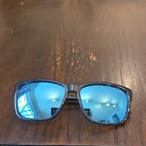 MLB Branded Black Sunglasses with Reflective Blue Lenses